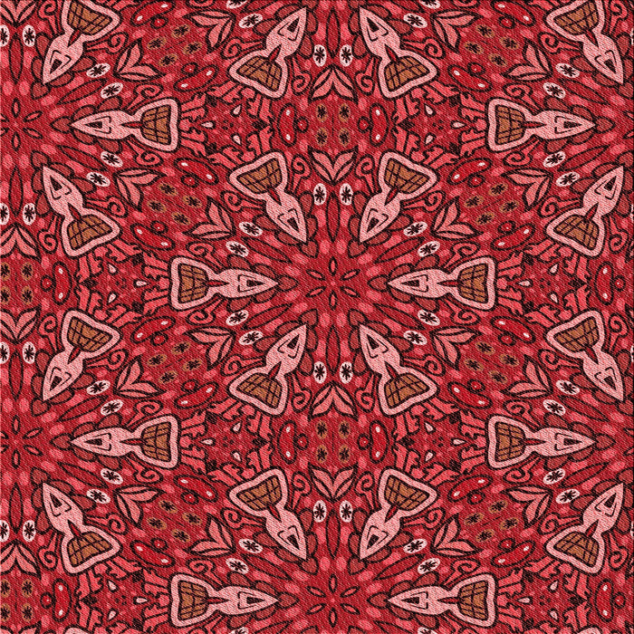 Round Machine Washable Transitional Tomato Red Rug, wshpat3073rd