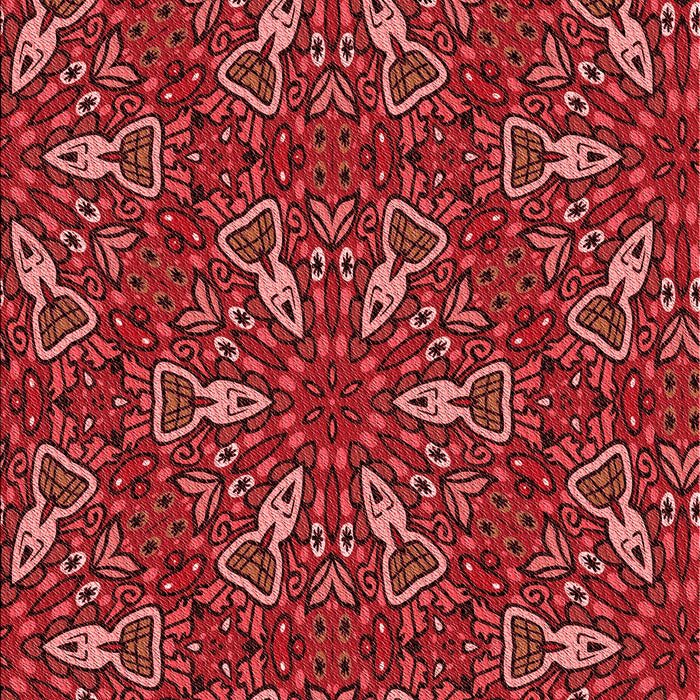 Machine Washable Transitional Tomato Red Rug, wshpat3073rd