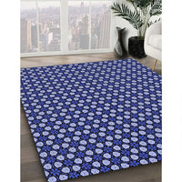 Patterned Sky Blue Rug, pat3074blu