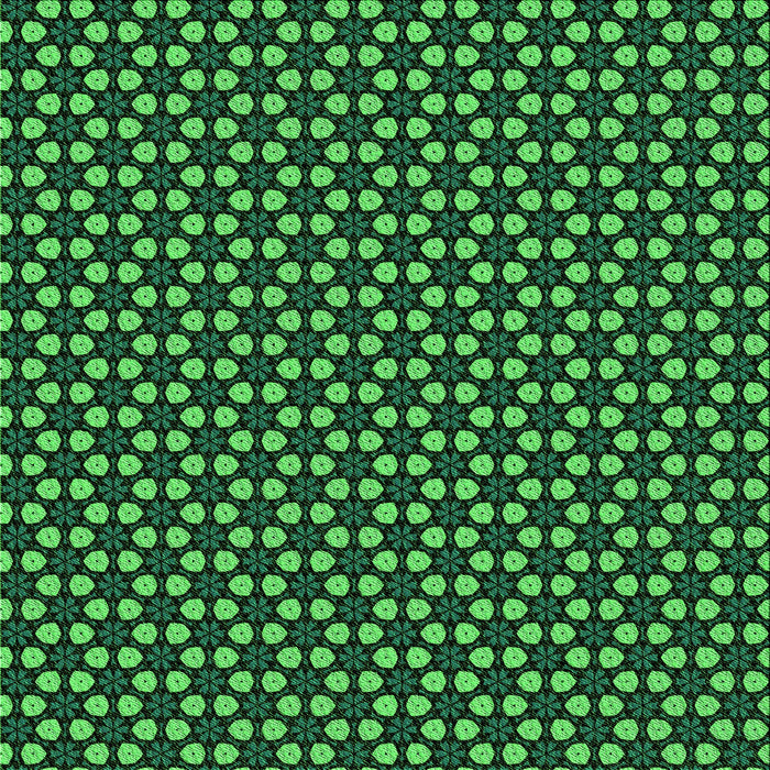 Round Patterned Dark Forest Green Rug, pat3074grn