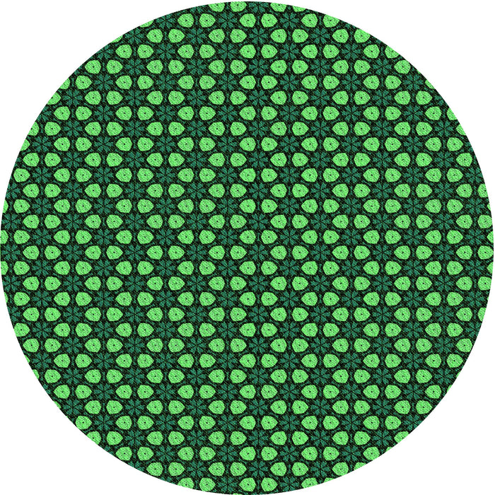 Square Machine Washable Transitional Dark Forest Green Rug in a Living Room, wshpat3074grn
