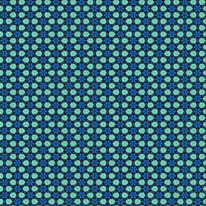 Round Patterned Dark Turquoise Green Rug, pat3074lblu