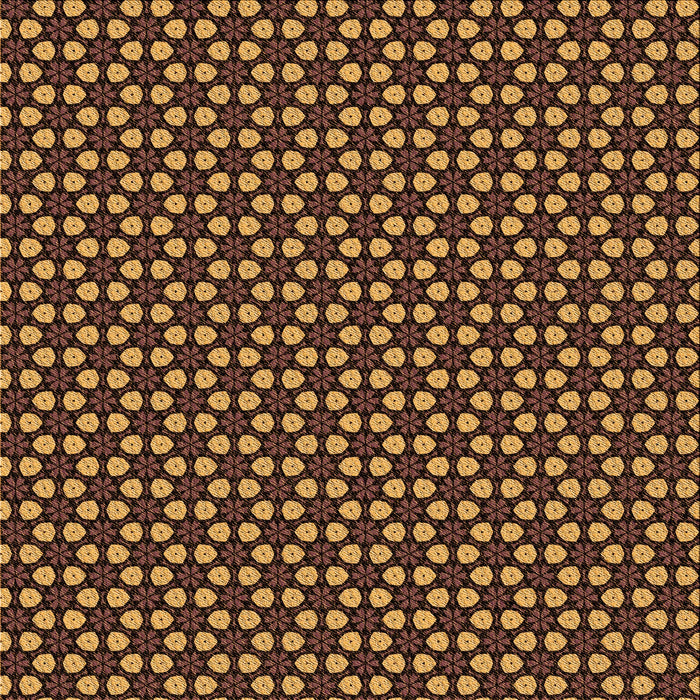 Round Patterned Orange Rug, pat3074org