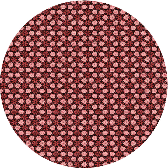 Square Patterned Maroon Red Rug, pat3074rd