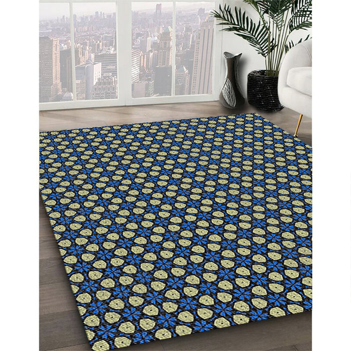 Machine Washable Transitional Night Blue Rug in a Family Room, wshpat3074