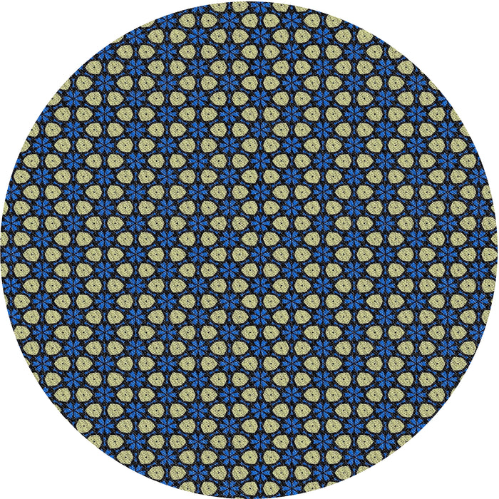 Sideview of Patterned Blue Novelty Rug, pat3074