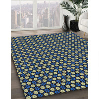 Patterned Blue Novelty Rug, pat3074