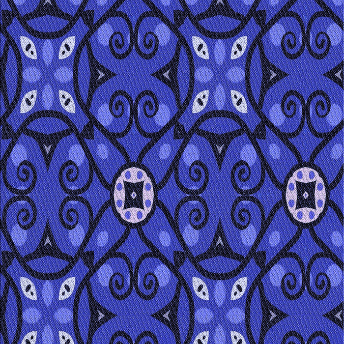 Patterned Denim Dark Blue Rug, pat3075blu