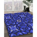 Patterned Denim Dark Blue Rug in Family Room, pat3075blu