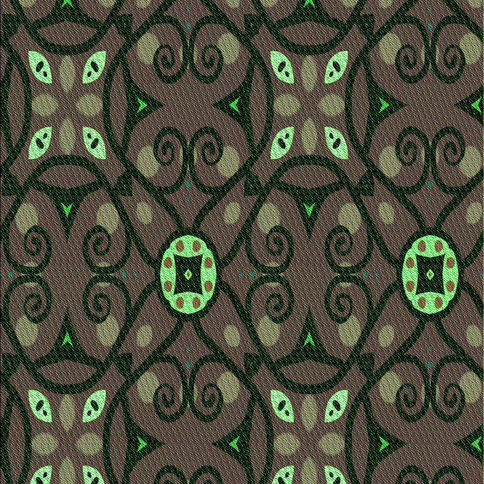 Machine Washable Transitional Fern Green Rug, wshpat3075grn