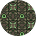 Square Machine Washable Transitional Fern Green Rug in a Living Room, wshpat3075grn