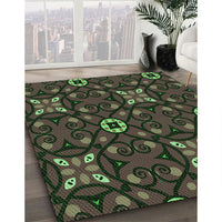 Patterned Fern Green Rug, pat3075grn