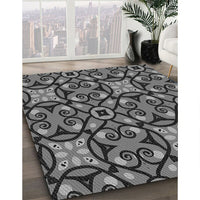 Patterned Gunmetal Gray Rug, pat3075gry