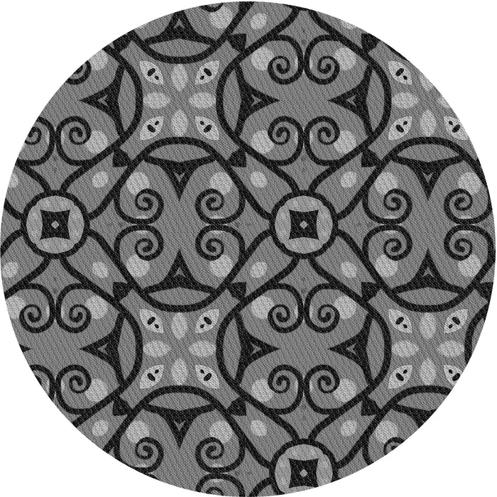 Square Machine Washable Transitional Gunmetal Gray Rug in a Living Room, wshpat3075gry