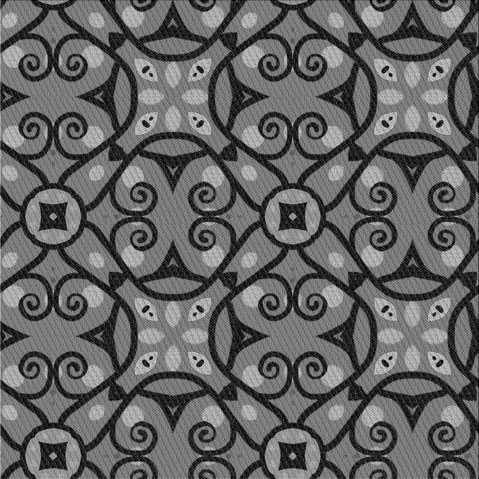 Round Patterned Gunmetal Gray Rug, pat3075gry