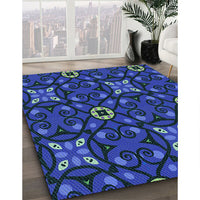 Patterned Blue Rug, pat3075lblu