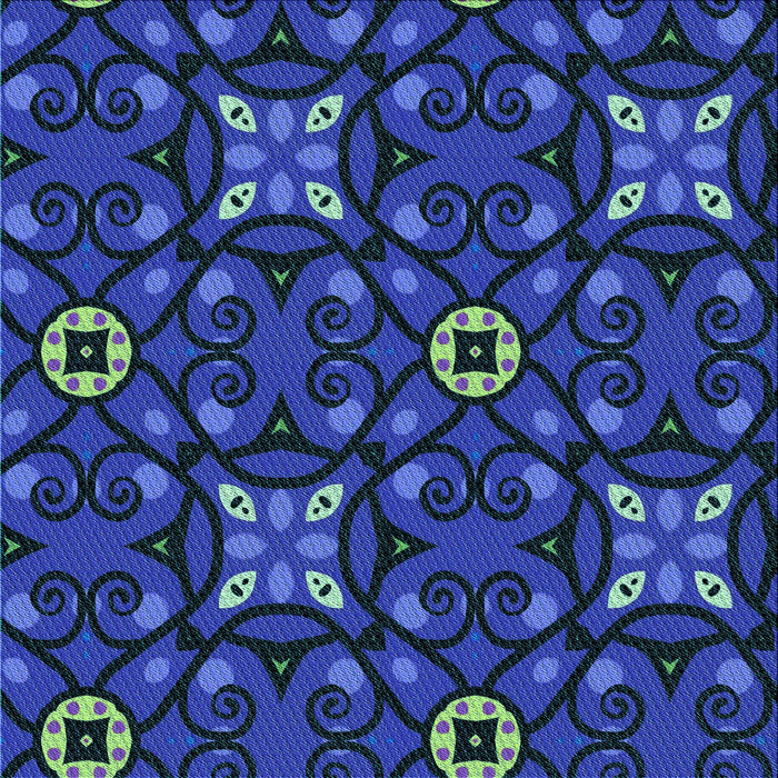 Round Machine Washable Transitional Blue Rug, wshpat3075lblu