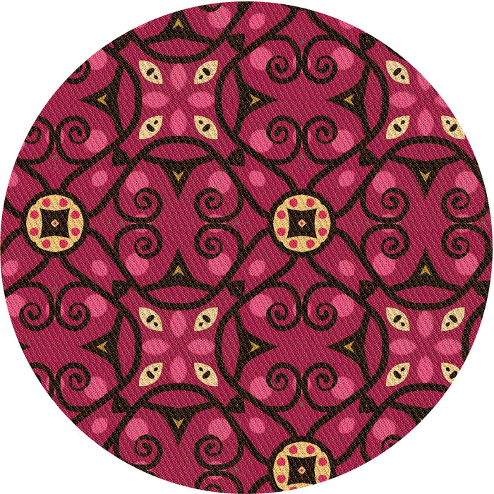 Square Patterned Crimson Red Rug, pat3075org