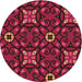 Square Patterned Crimson Red Rug, pat3075org