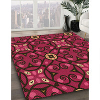 Patterned Crimson Red Rug, pat3075org