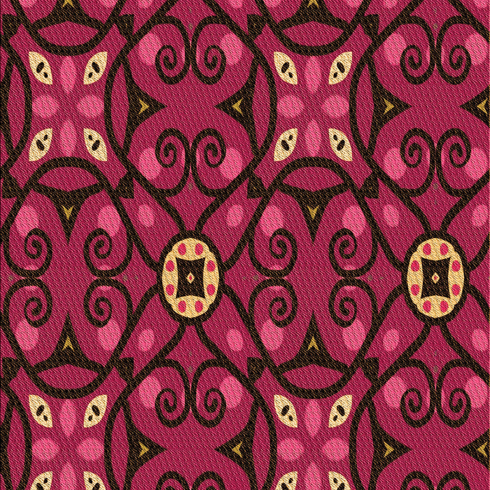 Patterned Crimson Red Rug, pat3075org