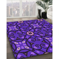 Patterned Bright Purple Rug, pat3075pur