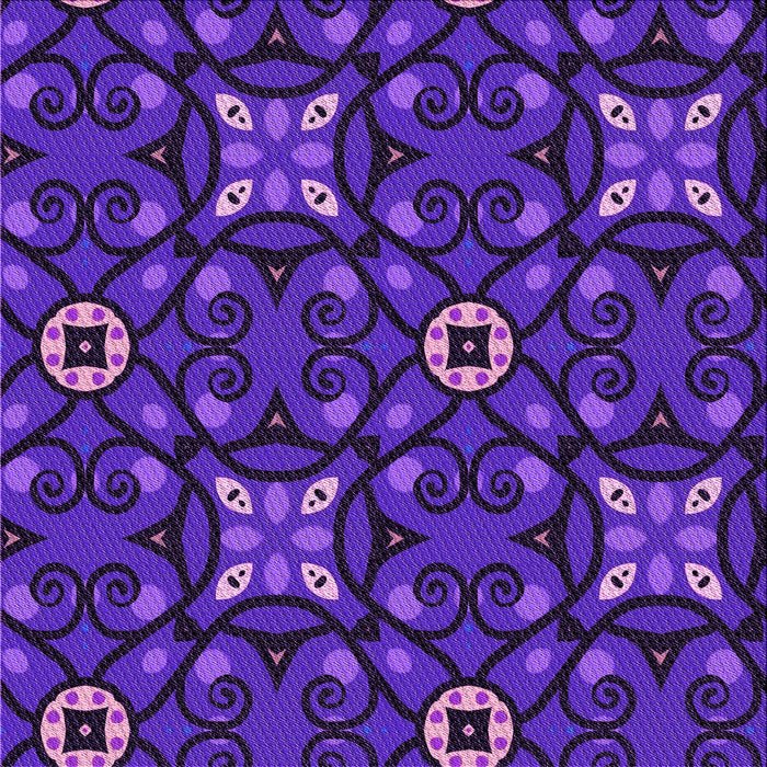 Round Patterned Bright Purple Rug, pat3075pur