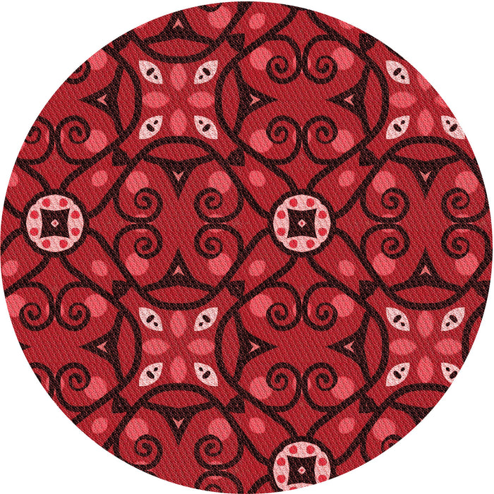 Square Patterned Red Rug, pat3075rd