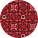 Square Patterned Red Rug, pat3075rd