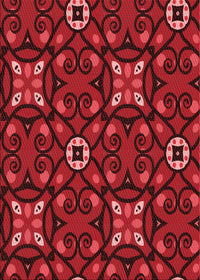 Machine Washable Transitional Red Rug, wshpat3075rd