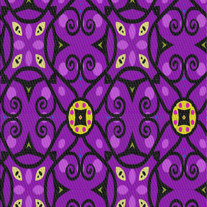 Patterned Dark Violet Purple Novelty Rug, pat3075