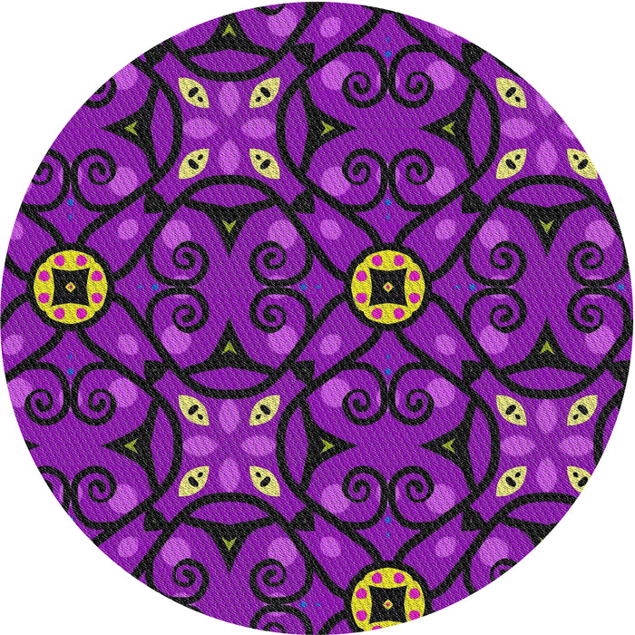 Sideview of Patterned Dark Violet Purple Novelty Rug, pat3075