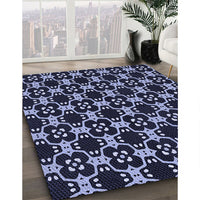 Patterned Light Purple Blue Rug, pat3076blu