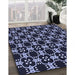 Patterned Light Purple Blue Rug in Family Room, pat3076blu