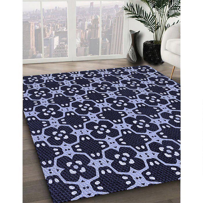 Machine Washable Transitional Light Purple Blue Rug in a Family Room, wshpat3076blu