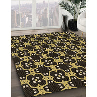 Patterned Caramel Brown Rug, pat3076brn