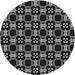 Square Patterned Black Rug, pat3076gry