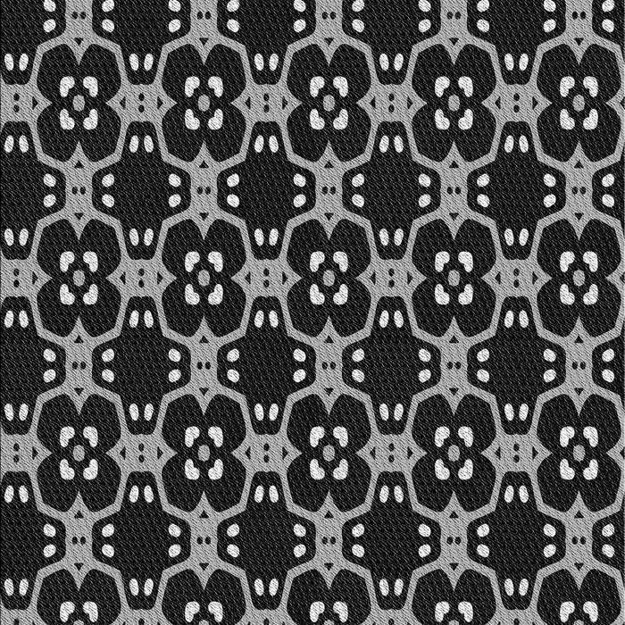 Patterned Black Rug, pat3076gry