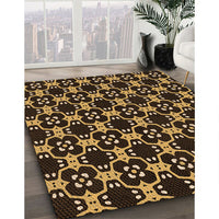 Patterned Black Brown Rug, pat3076org