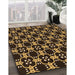 Patterned Black Brown Rug in Family Room, pat3076org