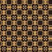 Round Patterned Black Brown Rug, pat3076org