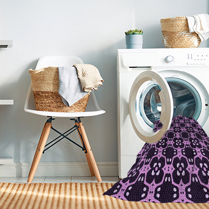 Machine Washable Transitional Purple Rug in a Washing Machine, wshpat3076pur