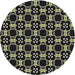 Sideview of Patterned Black Novelty Rug, pat3076