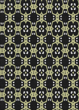 Patterned Black Novelty Rug, pat3076