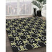 Patterned Black Novelty Rug in Family Room, pat3076