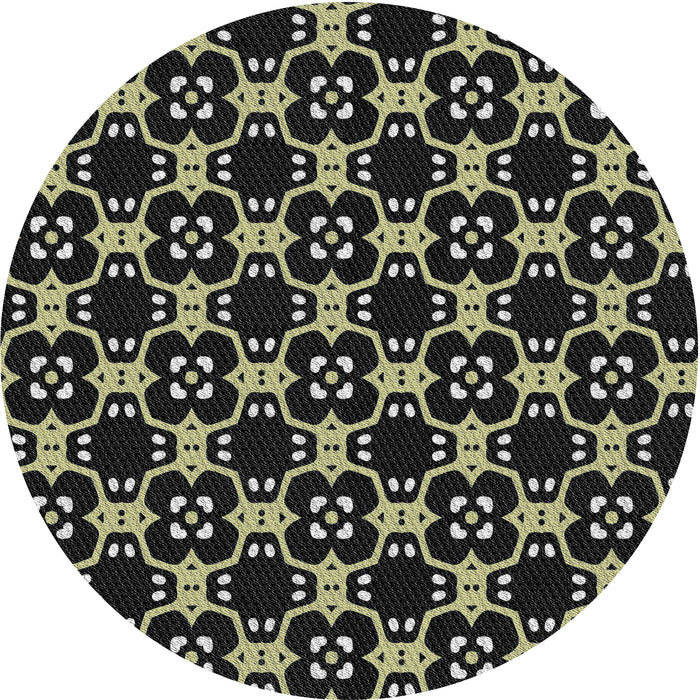 Square Machine Washable Transitional Black Rug, wshpat3076