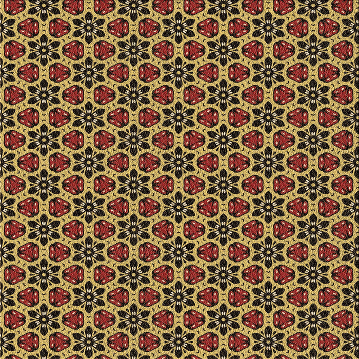 Round Patterned Golden Gold Rug, pat3077brn