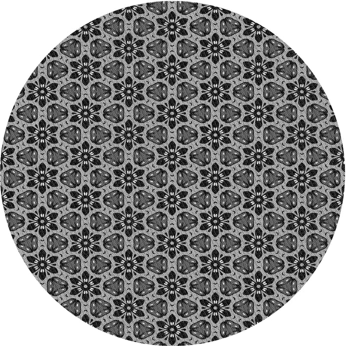 Square Patterned Charcoal Black Rug, pat3077gry