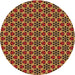 Square Patterned Maroon Red Rug, pat3077org