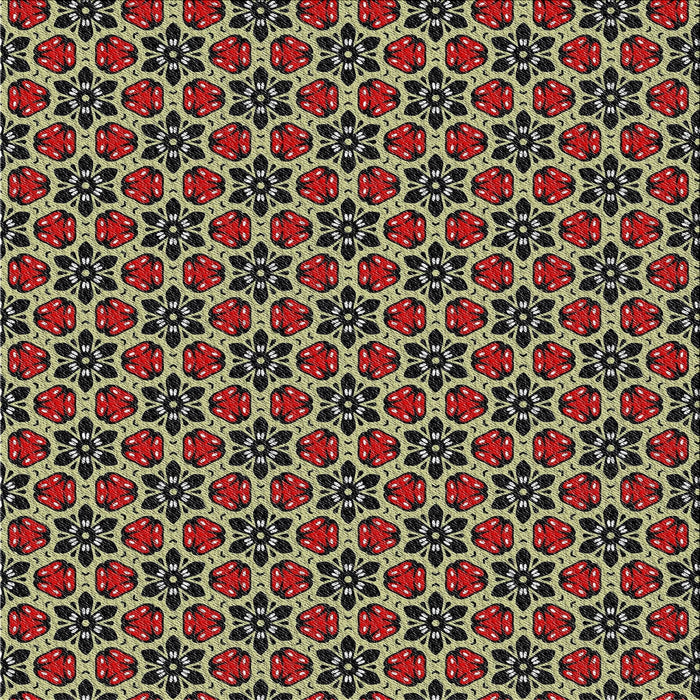 Square Patterned Olive Green Novelty Rug, pat3077